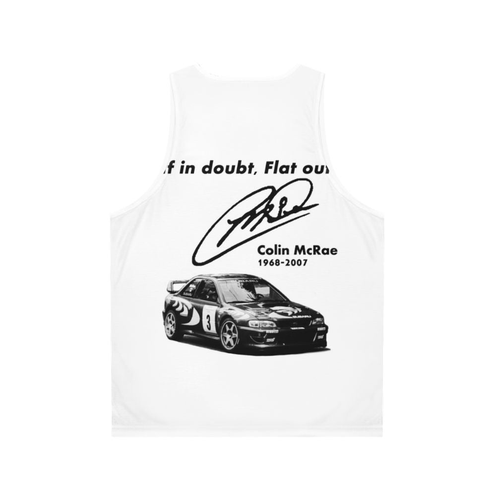 Unisex Subaru Impreza Rally-Inspired Tank Top - Back