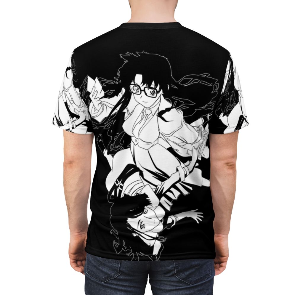 Retro Read or Die inspired t-shirt featuring Yomiko Readman and Nenene Sumiregawa, popular characters from the 90s anime series - men back