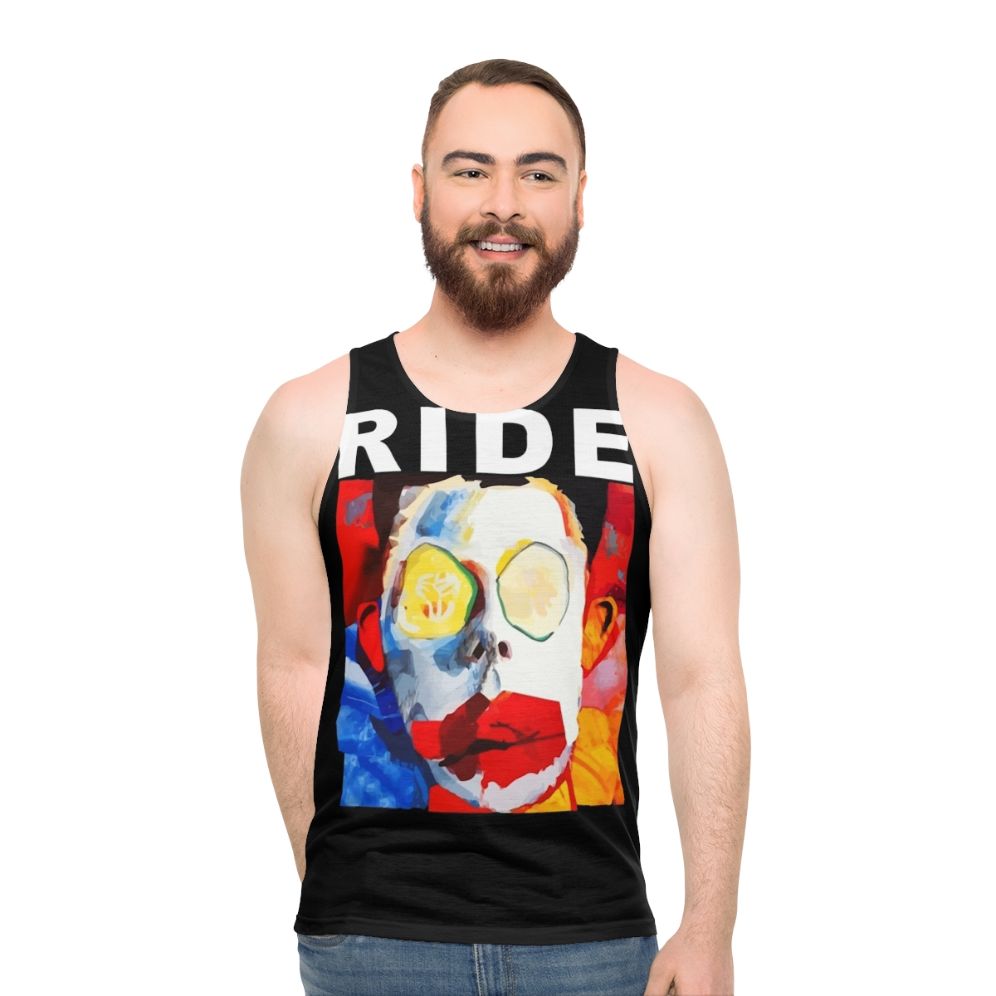 Unisex tank top with a spooky and absurd design for horror fans - men