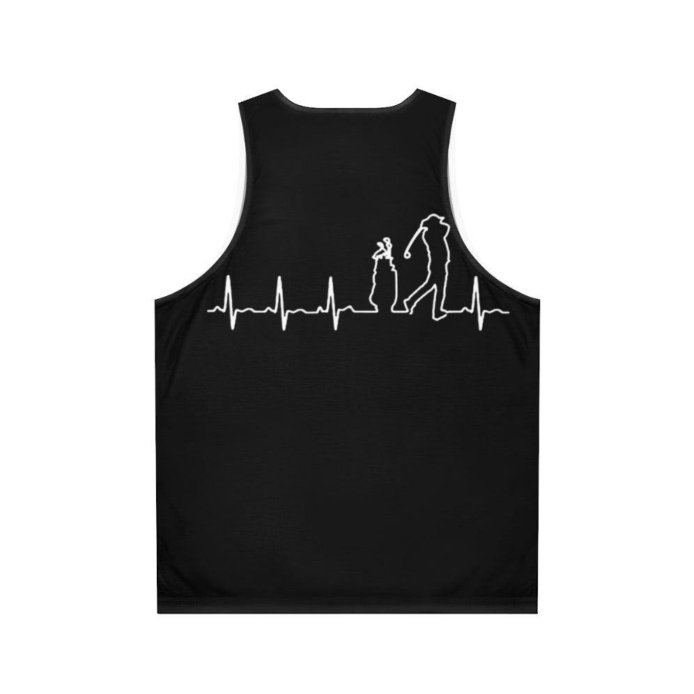 Golfing Heartbeat Unisex Tank Top - Back