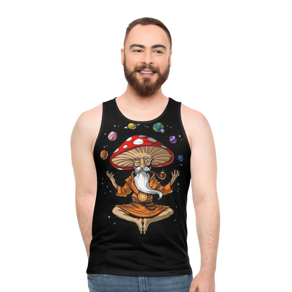 Psychedelic Mushroom Buddha Unisex Tank Top - men