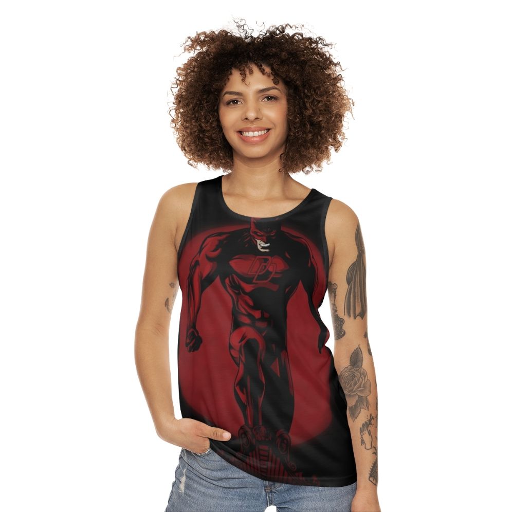 Unisex devil superhero tank top - women