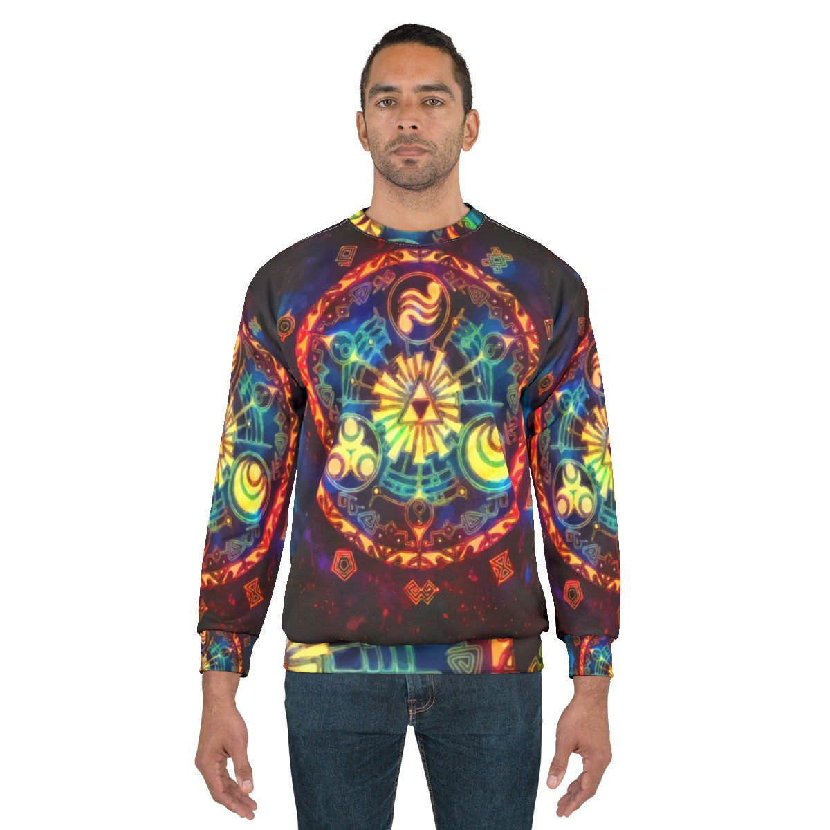 Triforce Space Sweatshirt featuring Legend of Zelda gaming graphics - men