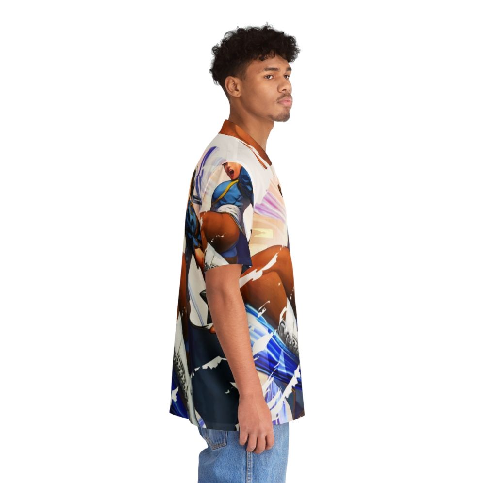 Chun Li inspired Hawaiian shirt featuring the iconic arcade character - People Pight