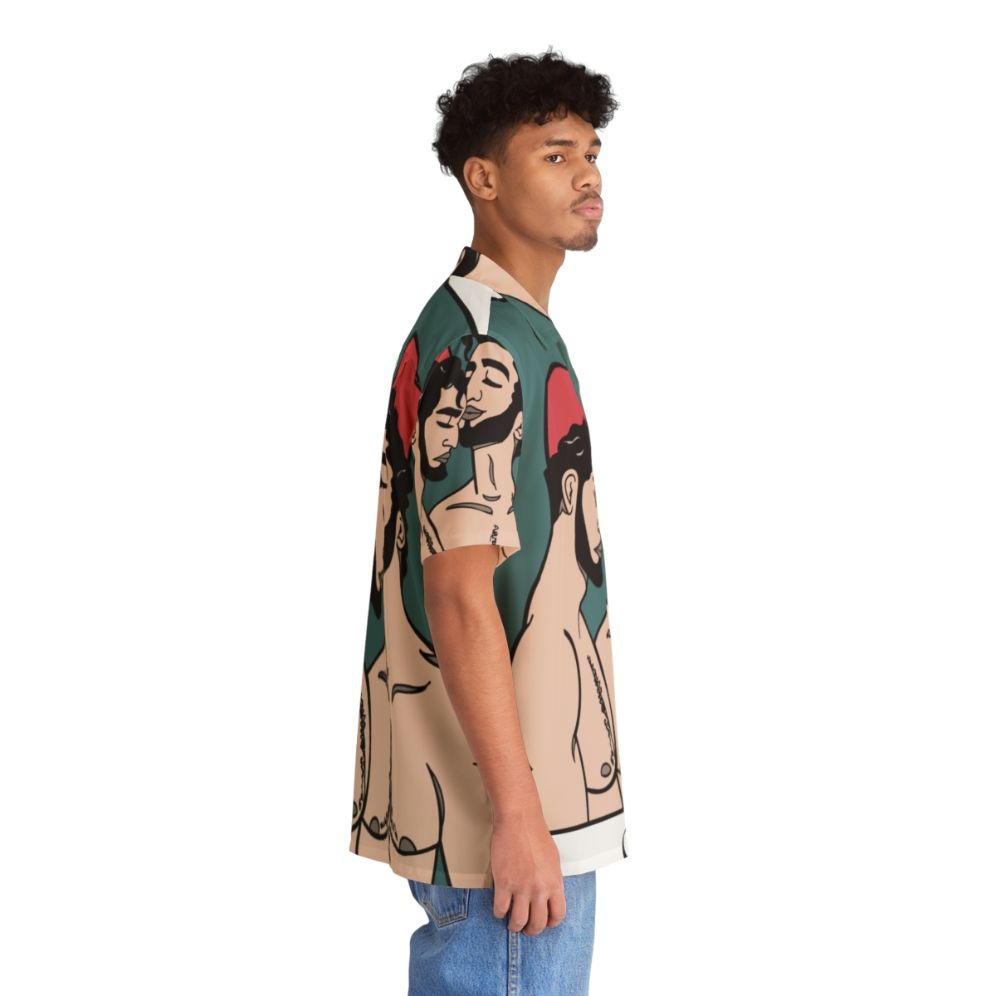 Gay-inspired Hawaiian shirt with colorful illustration - People Pight