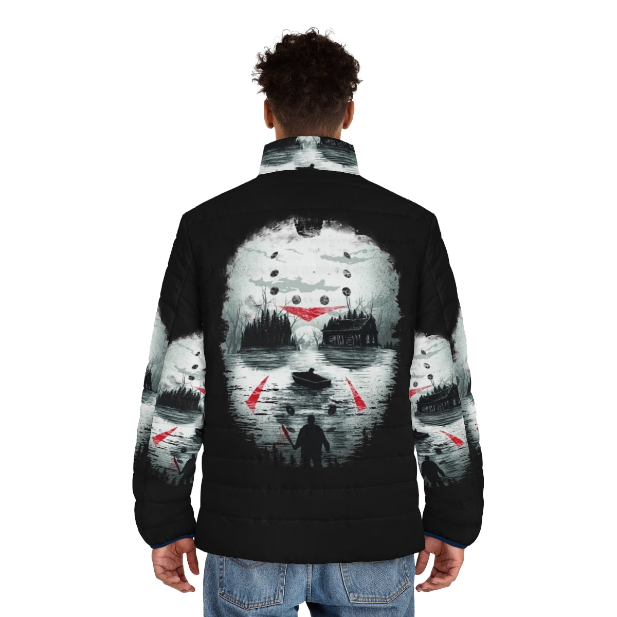 Friday the 13th The Final Chapter Puffer Jacket featuring Jason Voorhees - men back