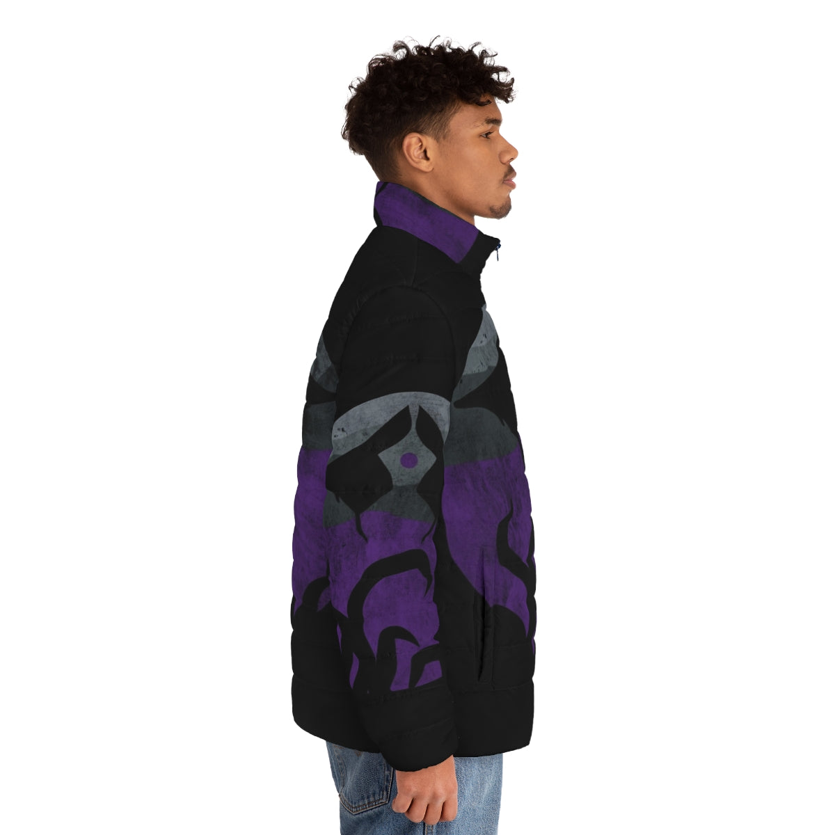 Emrakul Eldrazi Puffer Jacket featuring cosmic space and sci-fi inspired design - men side right