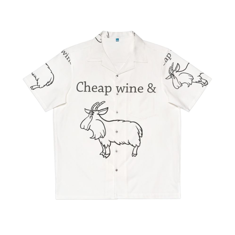 Funny cheap Hawaiian shirt with a three-legged goat design