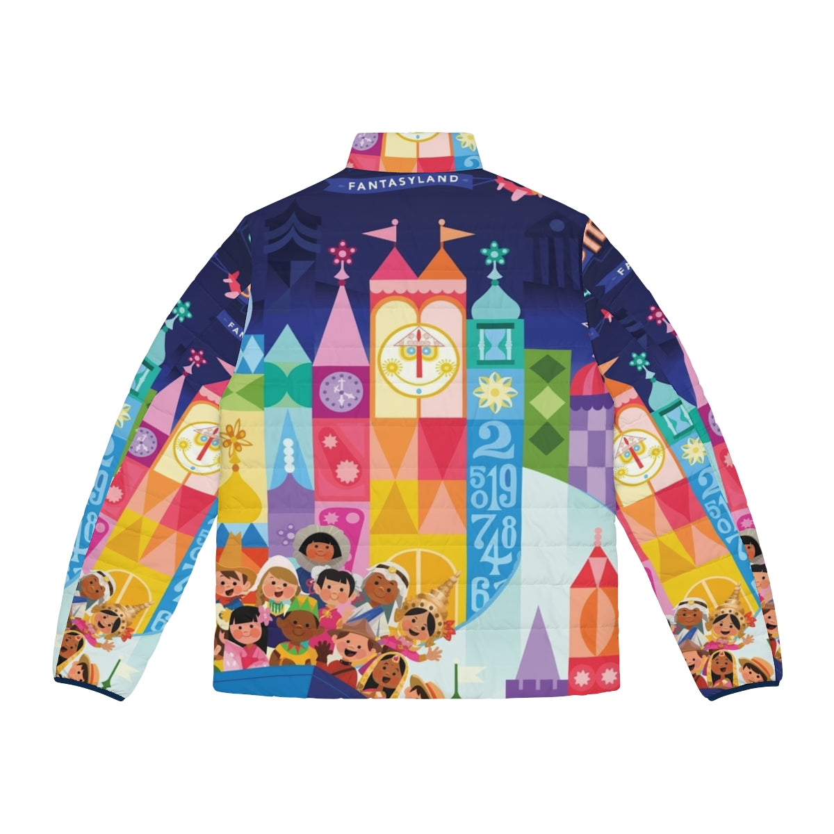 Small World Fantasyland Puffer Jacket with Whimsical Disney-inspired Design - Back