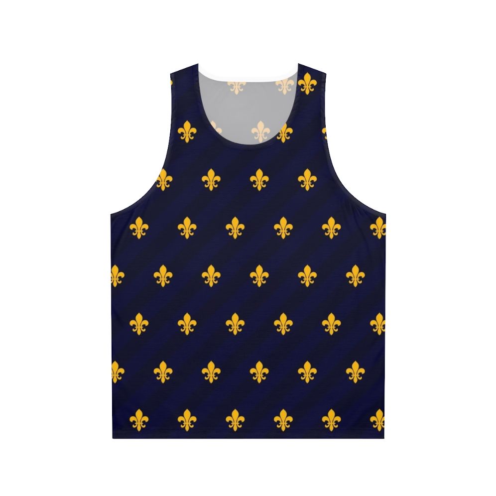 Fleur de Lys Gold Blue Unisex Tank Top