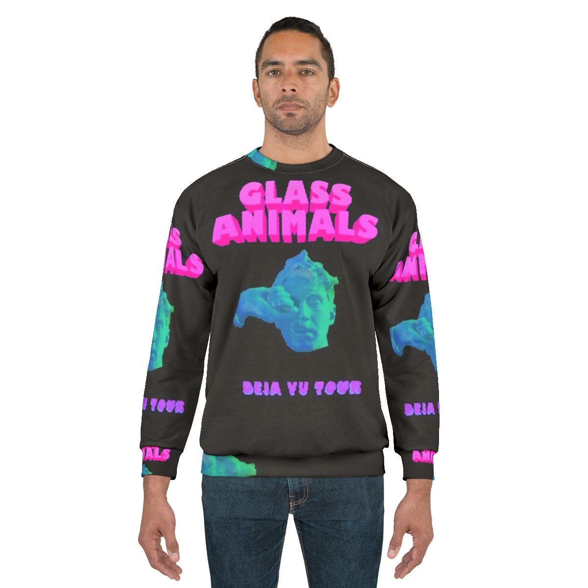 Glass Animals Deja Vu Sweatshirt featuring the band's logo and album art - men