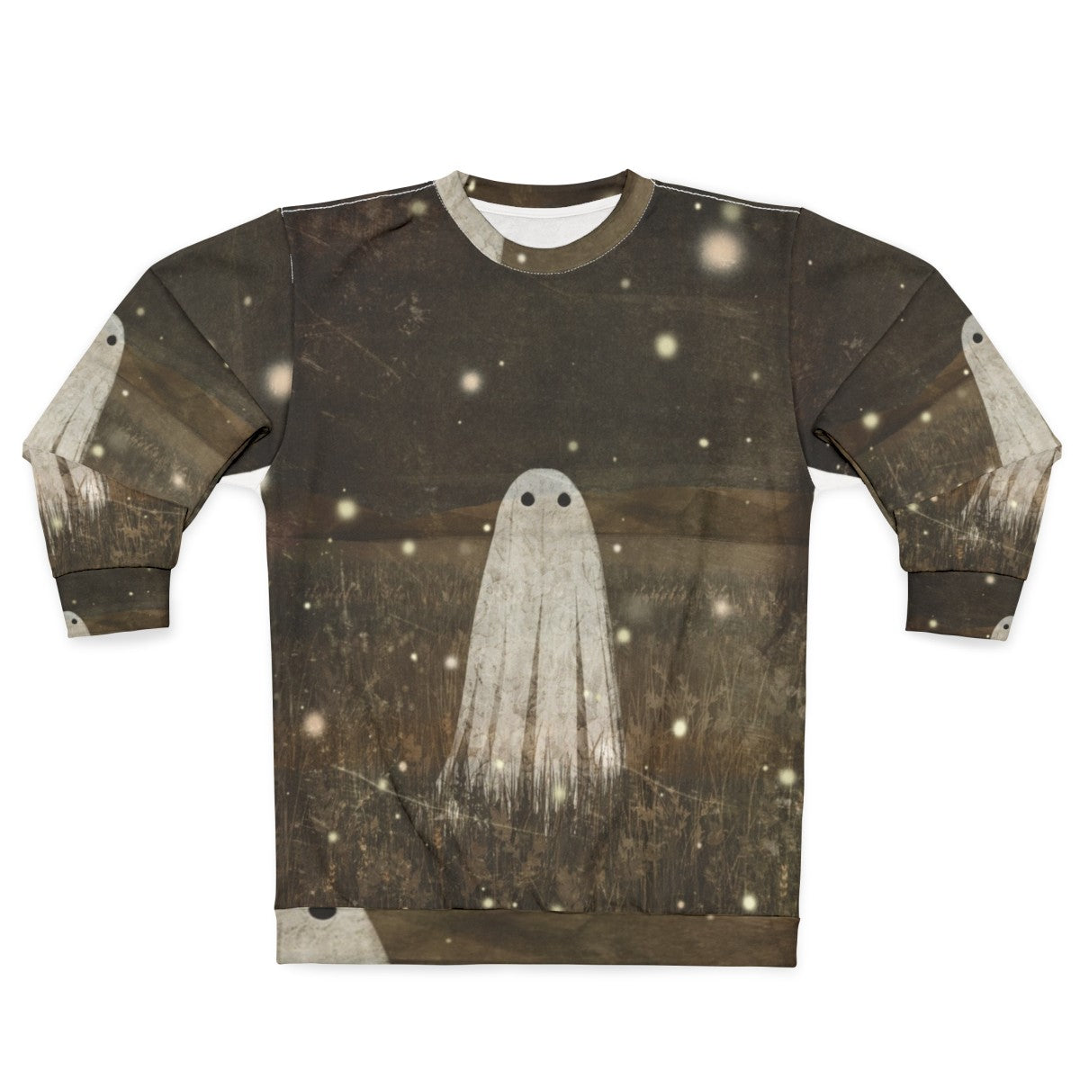 Glowing fireflies sweatshirt with vintage summer nights design