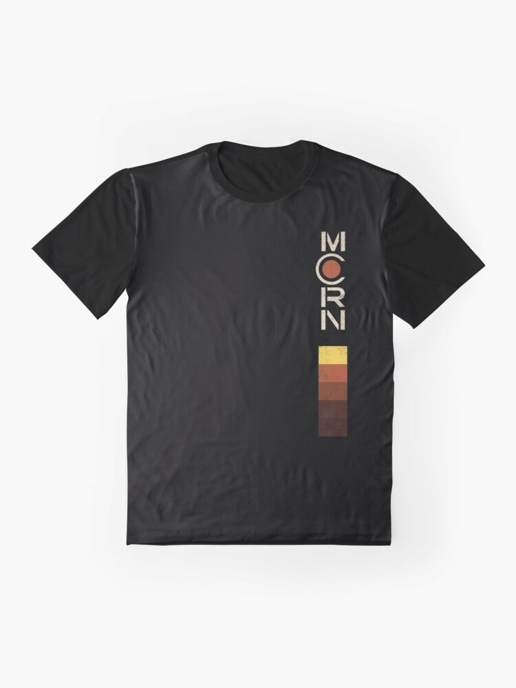 Vintage MCRN graphic t-shirt with distressed and retro design for The Expanse fans - Flat lay