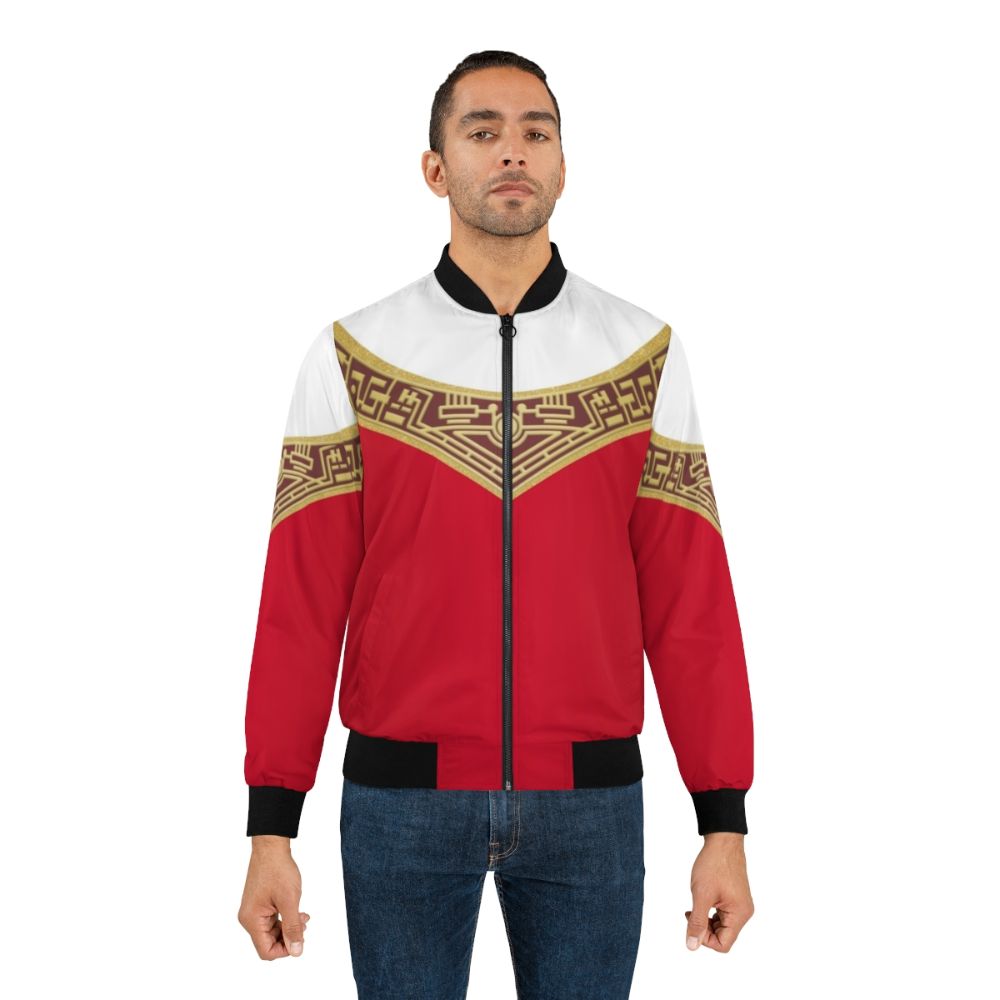 Zeo Red Bomber Jacket with Power Rangers Graphic - Lifestyle