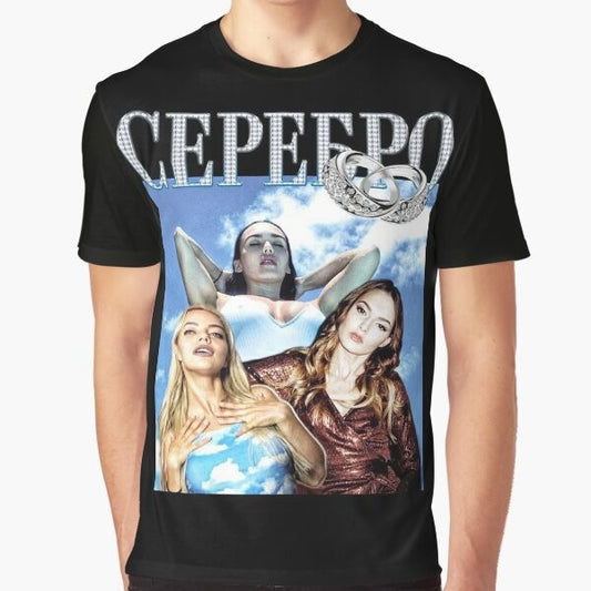 SEREBRO graphic t-shirt featuring the Russian pop band's logo and name