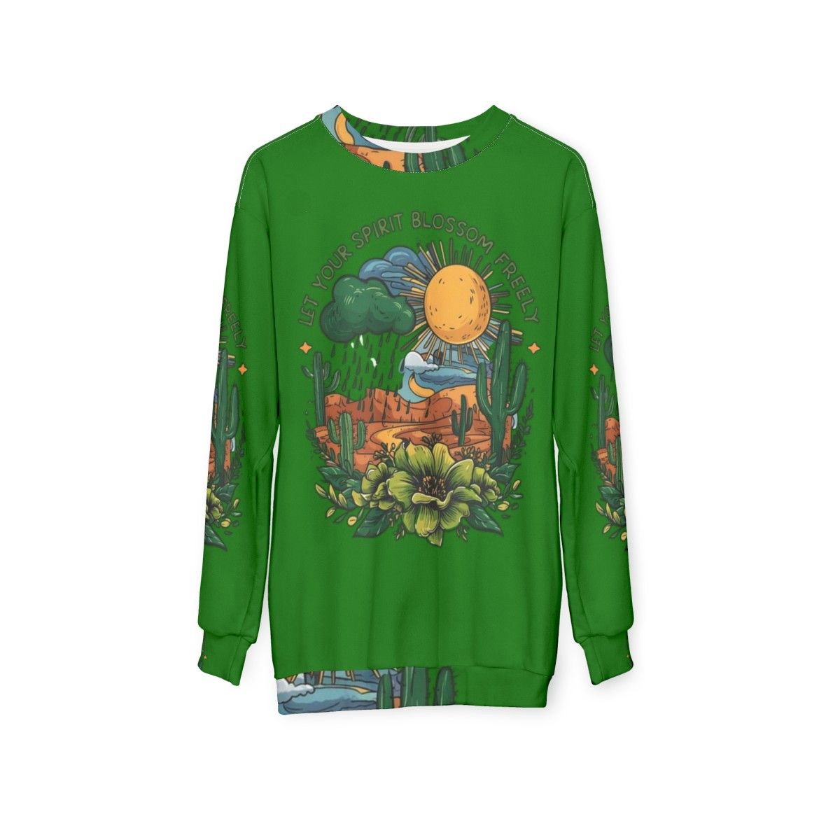 Floral nature blossoms sweatshirt - hanging