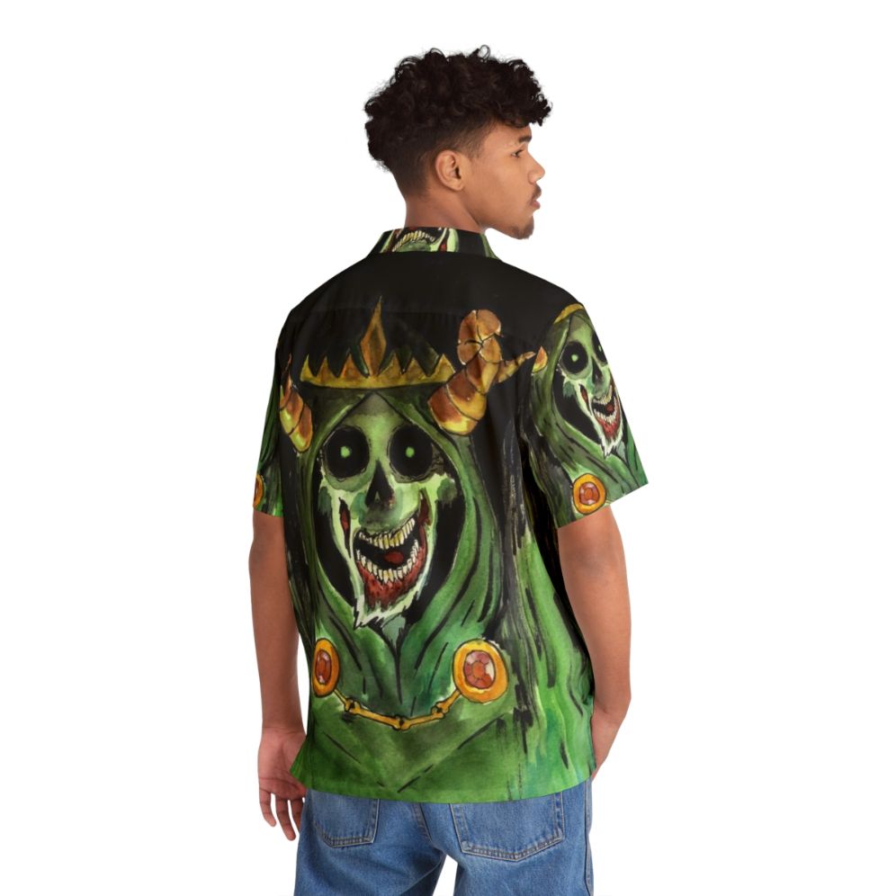 Lich-themed Hawaiian shirt with skulls and zombie elements - People Back