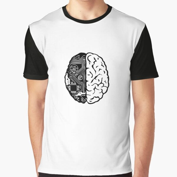 A graphic t-shirt with a binary code pattern and the text "Coding Brain" for computer programmers and software engineers.