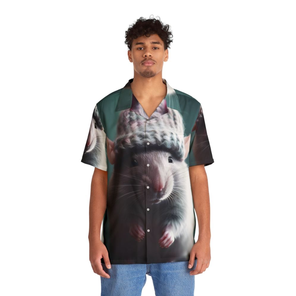 A Hawaiian shirt featuring a winter rat design - People Front