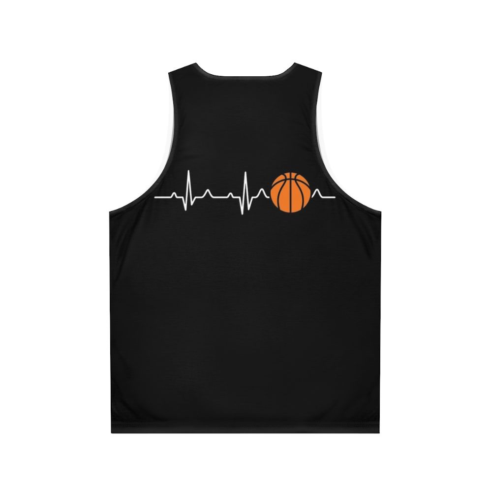 Basketball Heartbeat Unisex Tank Top - Back