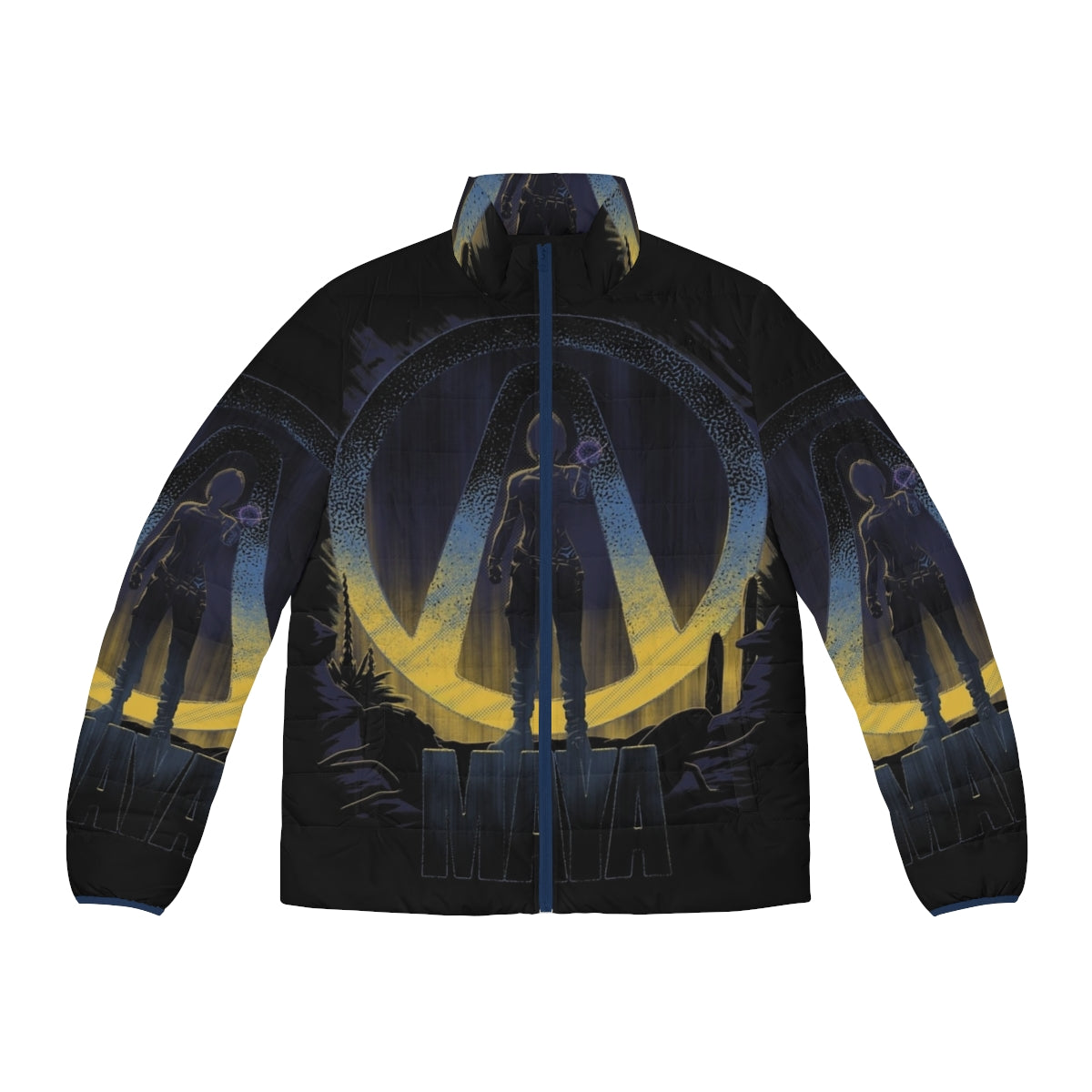 Borderlands 2 Maya puffer jacket featuring the iconic character design