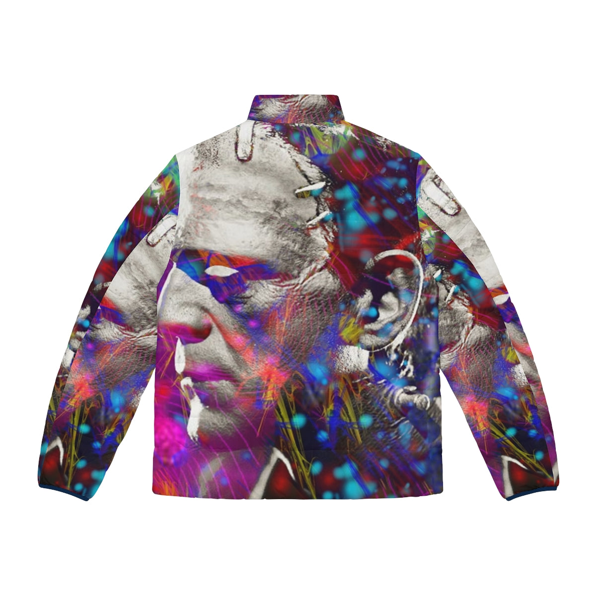 Frankenstein puffer jacket with a graphic monster design - Back