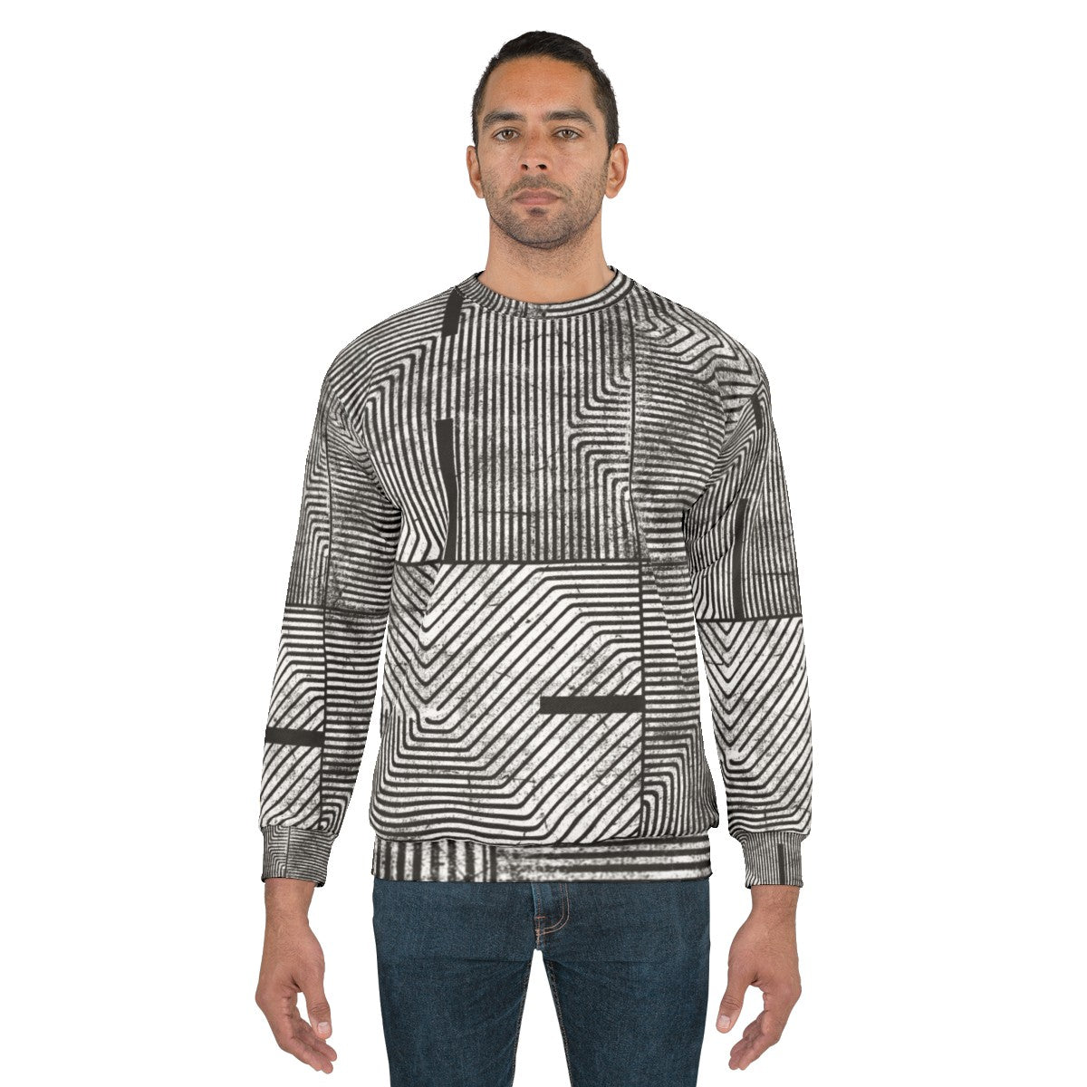 Hi-Fi Textured Abstract Minimalist Sweatshirt - men