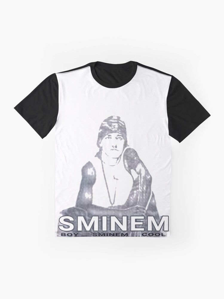 Sminem Cool Graphic T-Shirt with a humorous meme design featuring Eminem and the word "COOL" - Flat lay