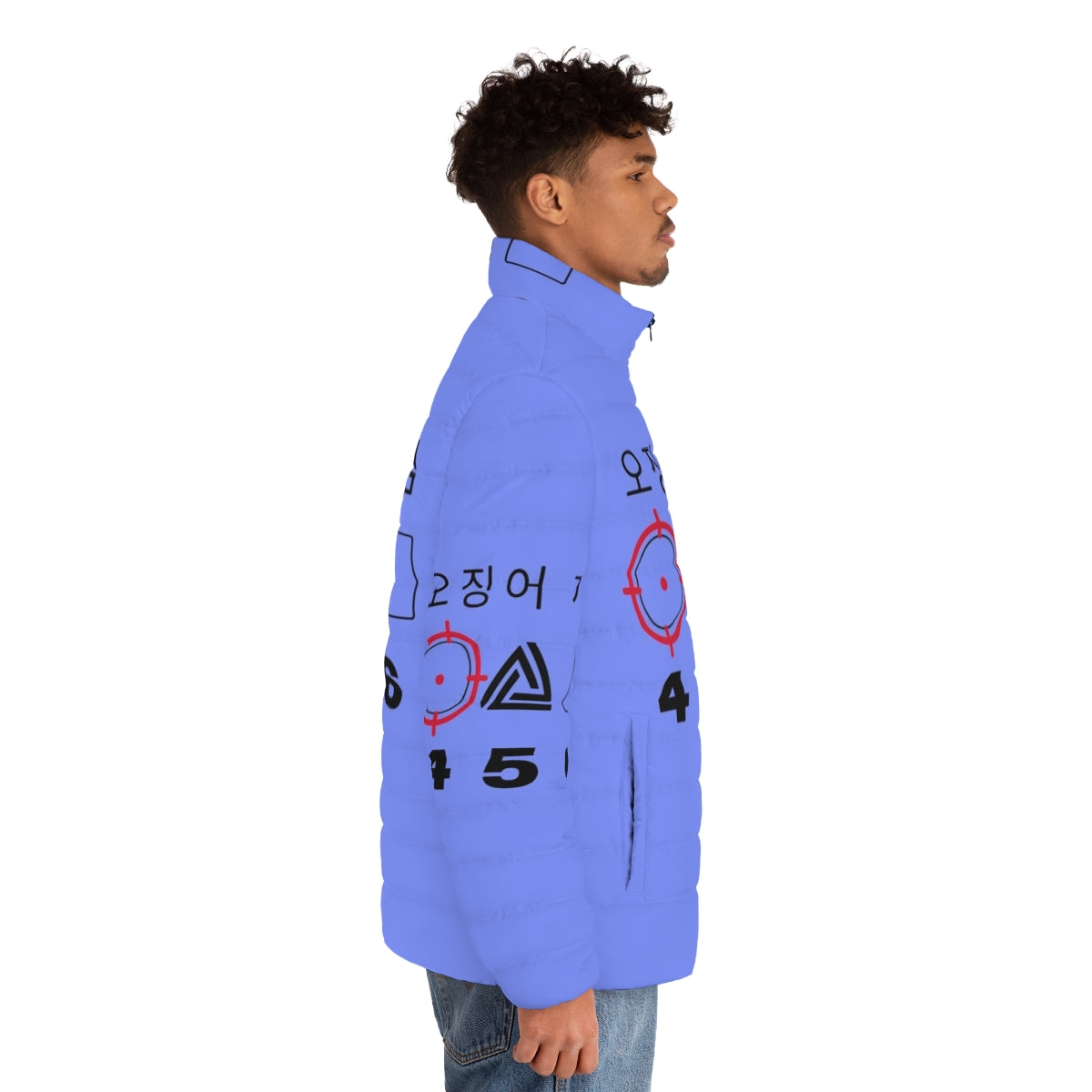 Squid Game 456 Puffer Jacket, Officially Licensed Netflix Squid Game Merchandise - men side right