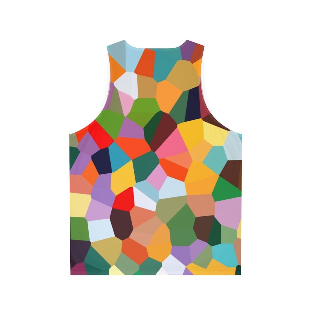 Voronoi Unisex Tank Top with Abstract Geometric Design - Back