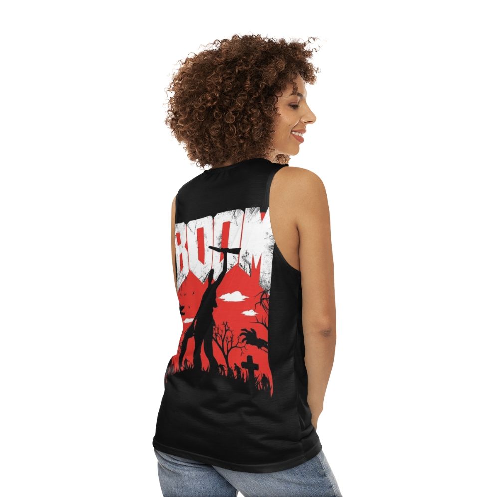 "This Is My Boomstick" Unisex Tank Top featuring a pop culture design - women back