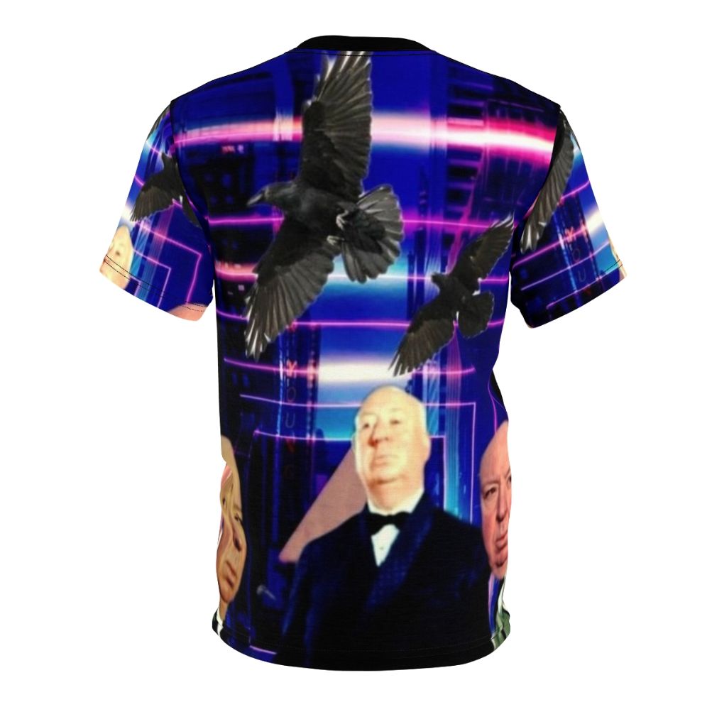 Stylish t-shirt featuring Alfred Hitchcock inspired fan art design - Back