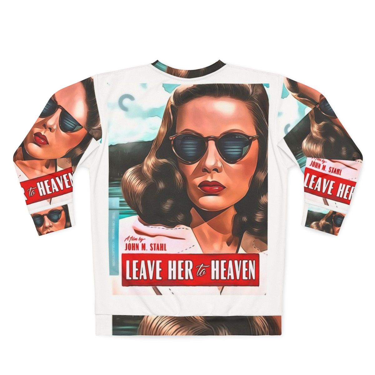 "Leave Her To Heaven" Sweatshirt Featuring Gene Tierney, Classic Hollywood Actress - Back