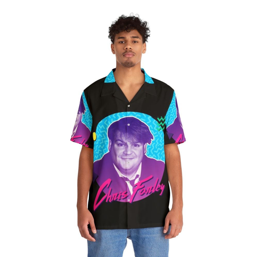 Chris Farley 90s Nostalgia Graphic Hawaiian Shirt - People Front