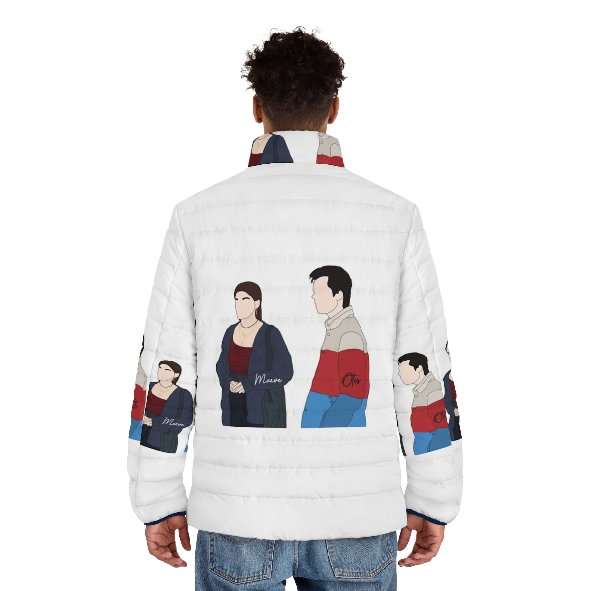 Sex Education Otis and Maeve Puffer Jacket - Stylish Netflix Apparel with Focus Keyword "sex education" - men back