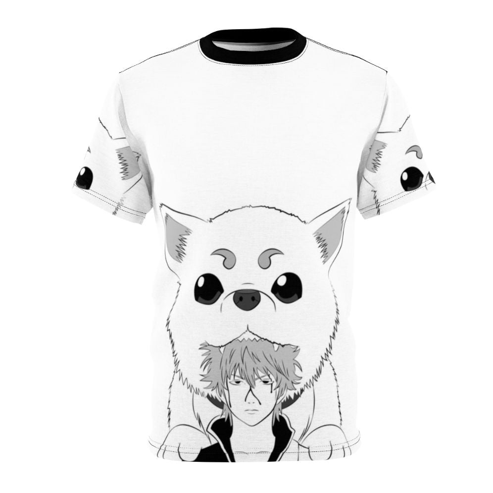 Illustration of a dog-like creature, the "Dog God" from the anime Gintama, printed on a t-shirt.