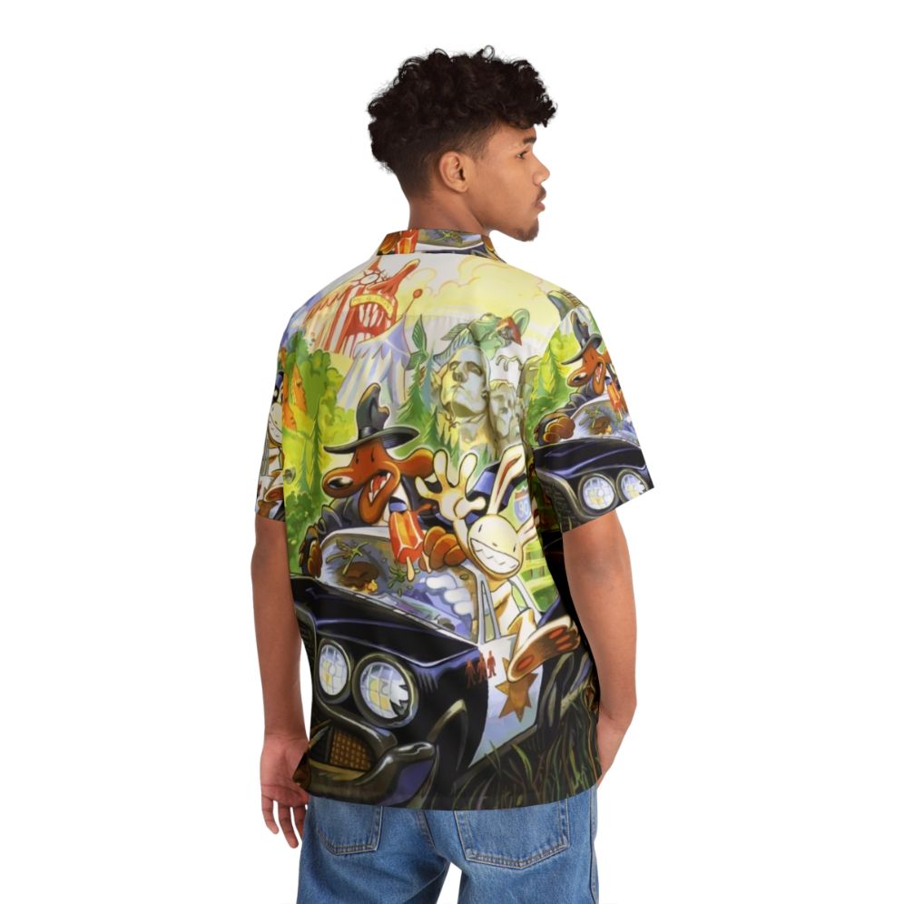 Retro Gamer Hawaiian Shirt with Hit The Road Adventure Design - People Back