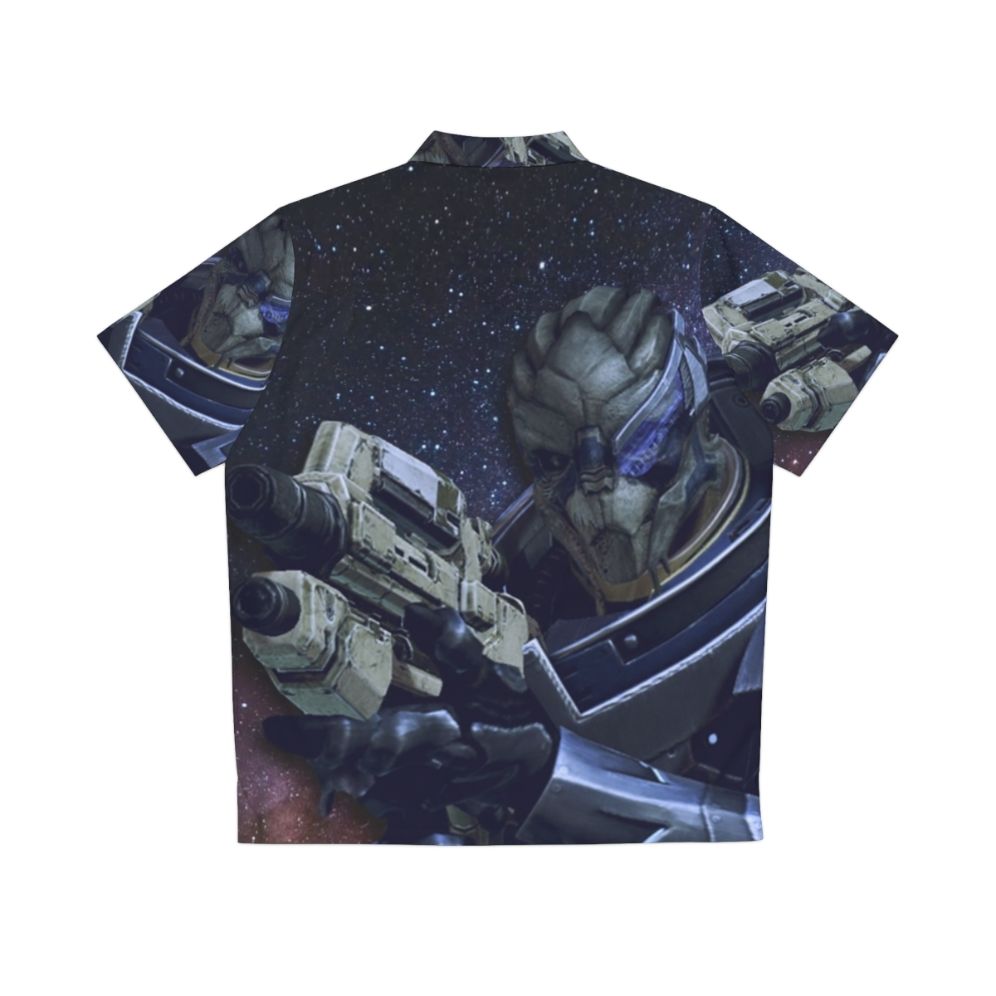 Garrus Vakarian Hawaiian Shirt - Mass Effect Inspired Alien Apparel - Back