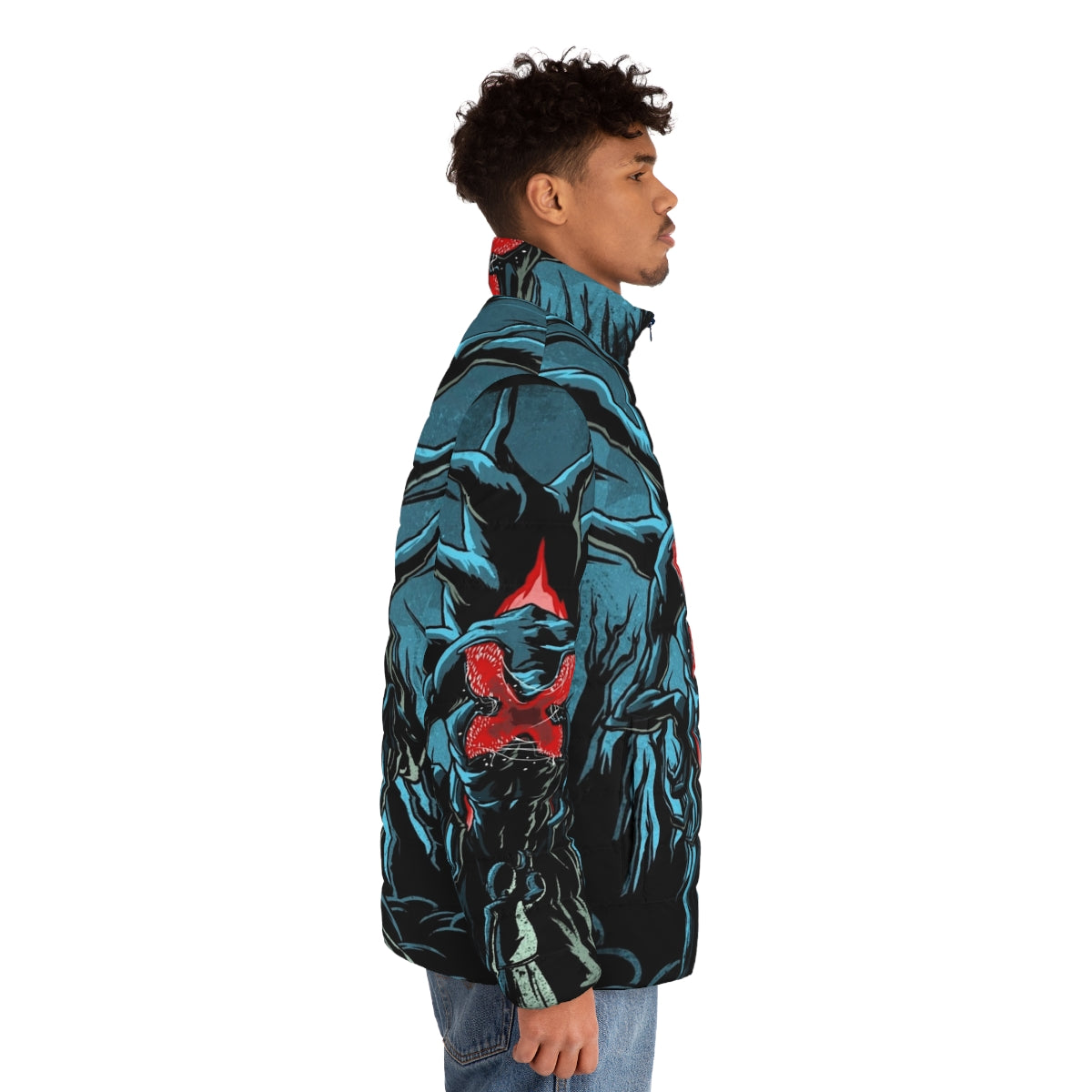 Demogorgon Puffer Jacket - Stranger Things Inspired Monster Coat - men side right