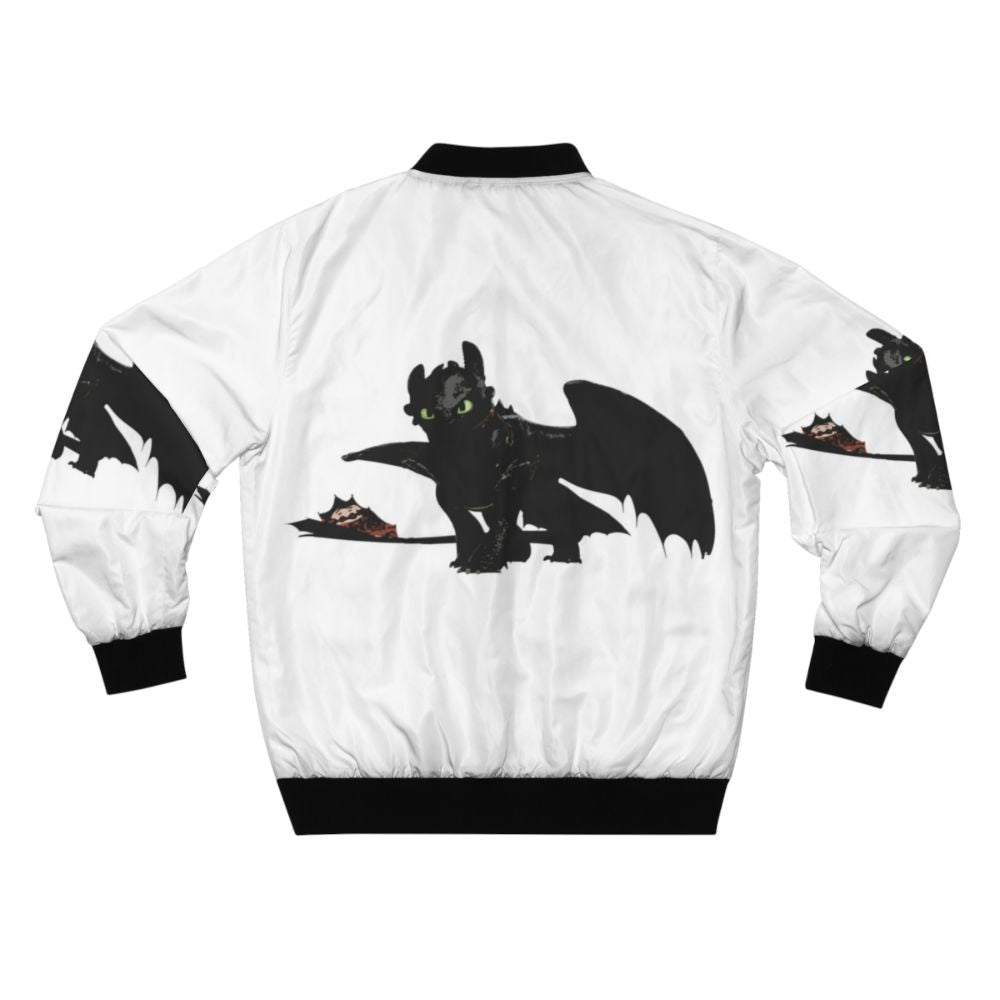 Toothless the Night Fury from How to Train Your Dragon wearing a bomber jacket - Back