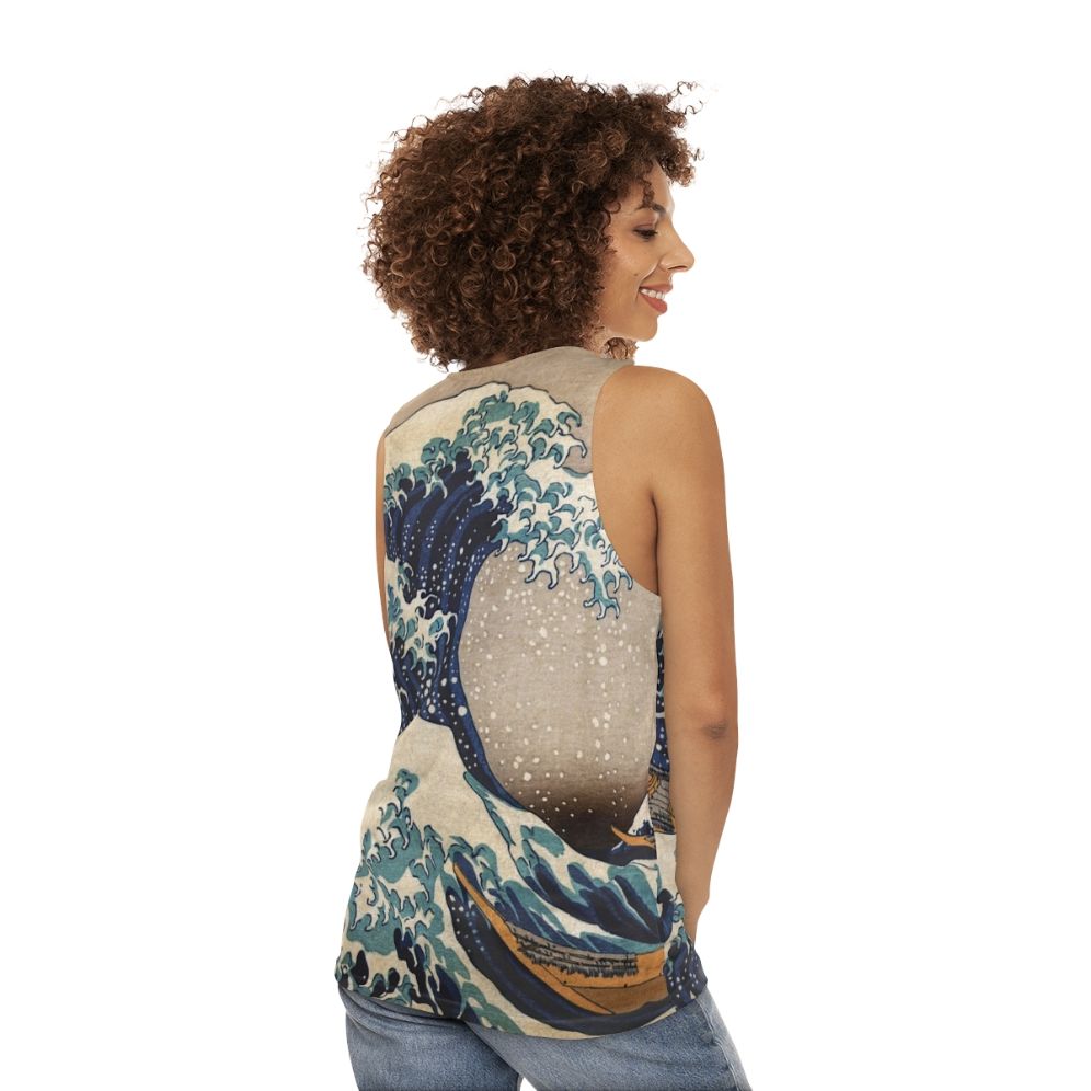 The Great Wave Off Kanagawa unisex tank top - women back