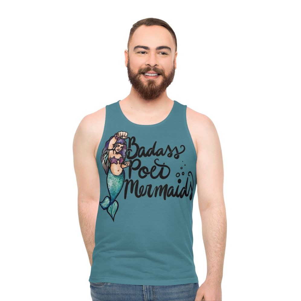 Badass poet mermaids unisex tank top - men