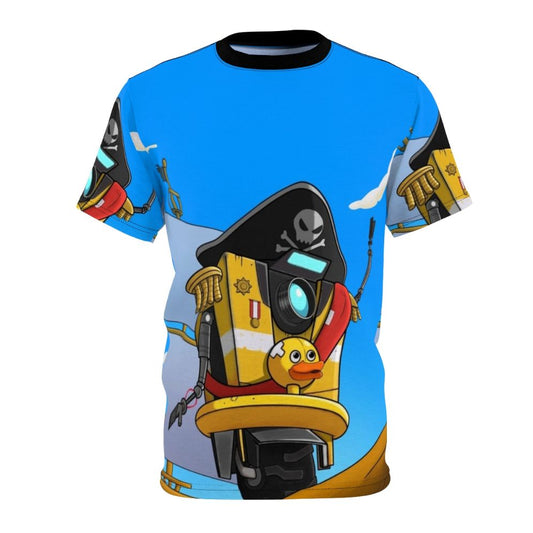 Ahoy Minion! Borderlands inspired graphic t-shirt featuring a claptrap pirate on a ship