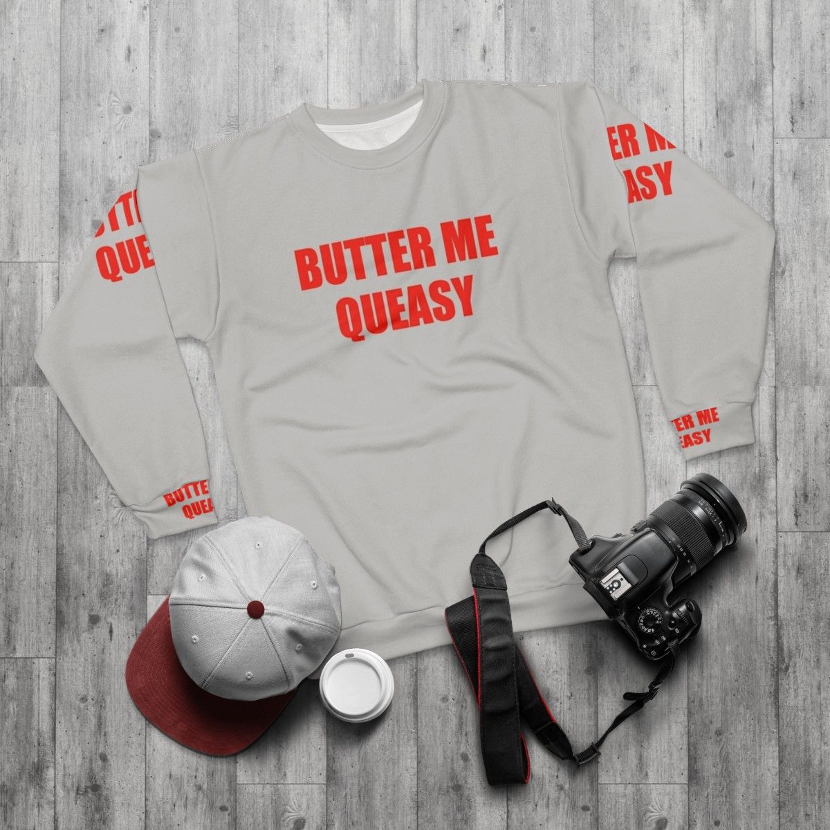 Icarly Butter Me Queasy Penny Tee Sweatshirt - flat lay