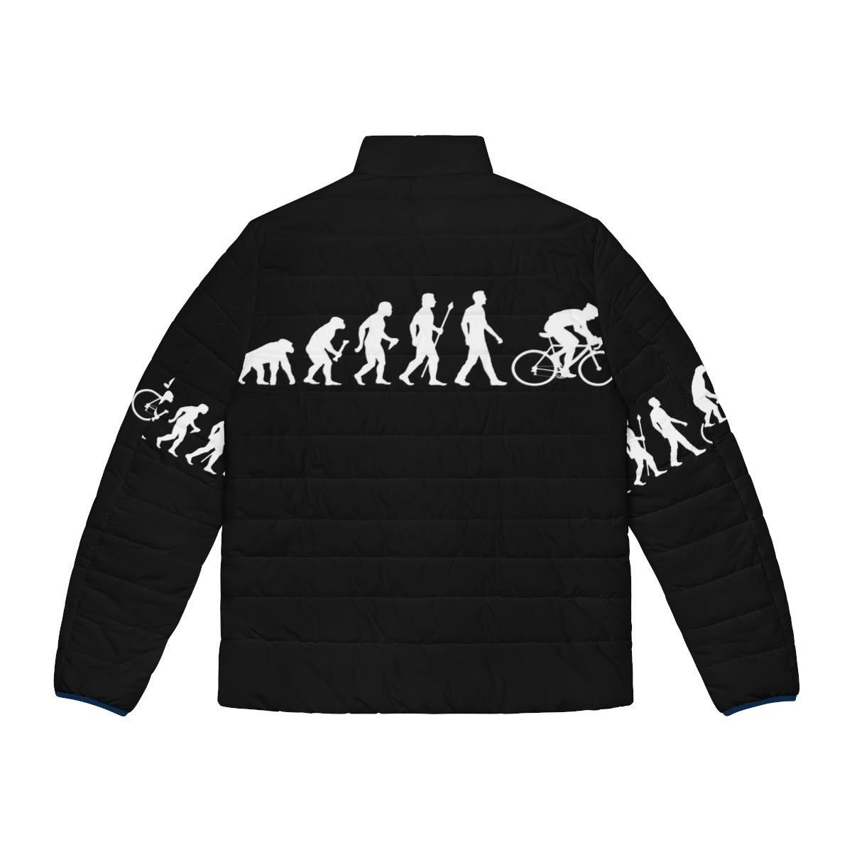 Evolution of Man Cycling Puffer Jacket with Silhouette Design - Back