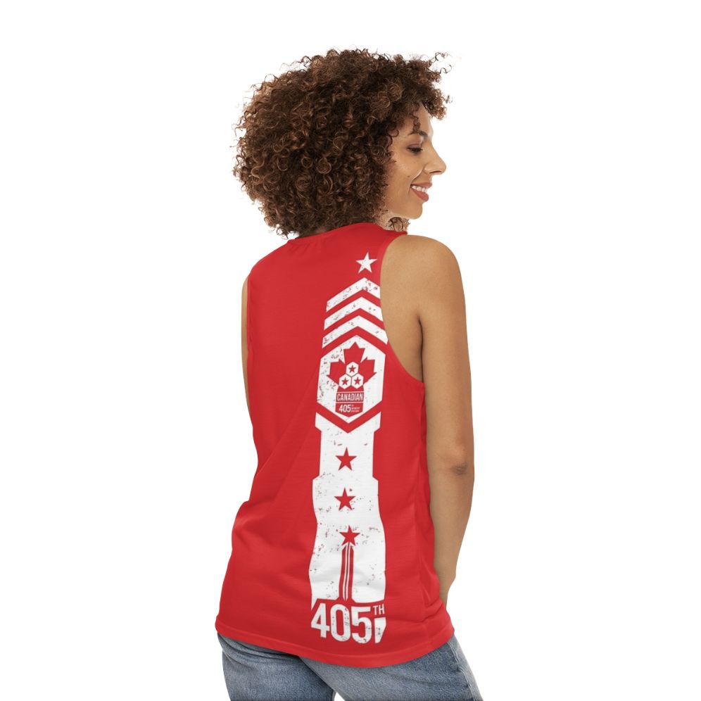 405th Canadian Regiment Unisex Halo Spartan Tank Top - women back