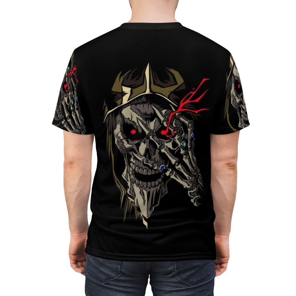 Overlord-inspired dark fantasy t-shirt with Sorcerer King and skull imagery - men back