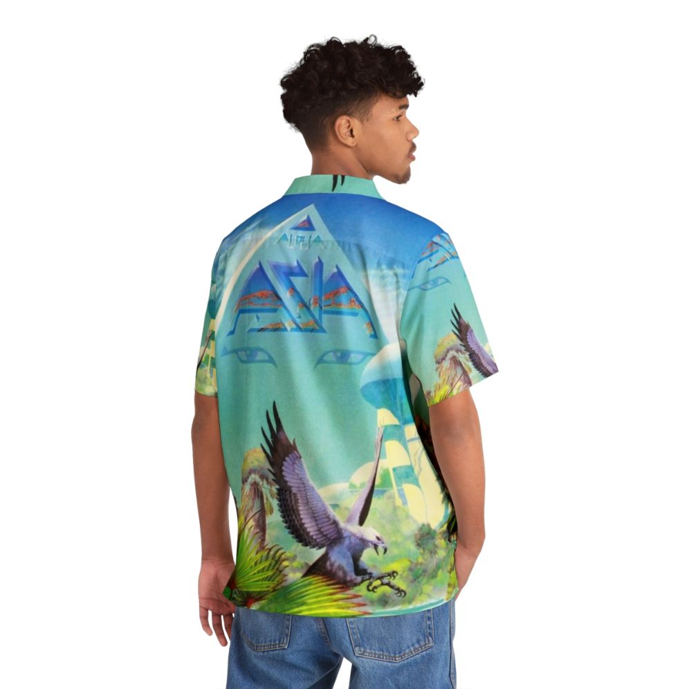 Alpha Hawaiian Shirt with Tropical Floral Print - Flat lay