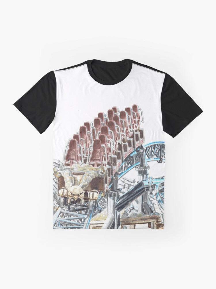 Taron launch roller coaster graphic t-shirt - Flat lay