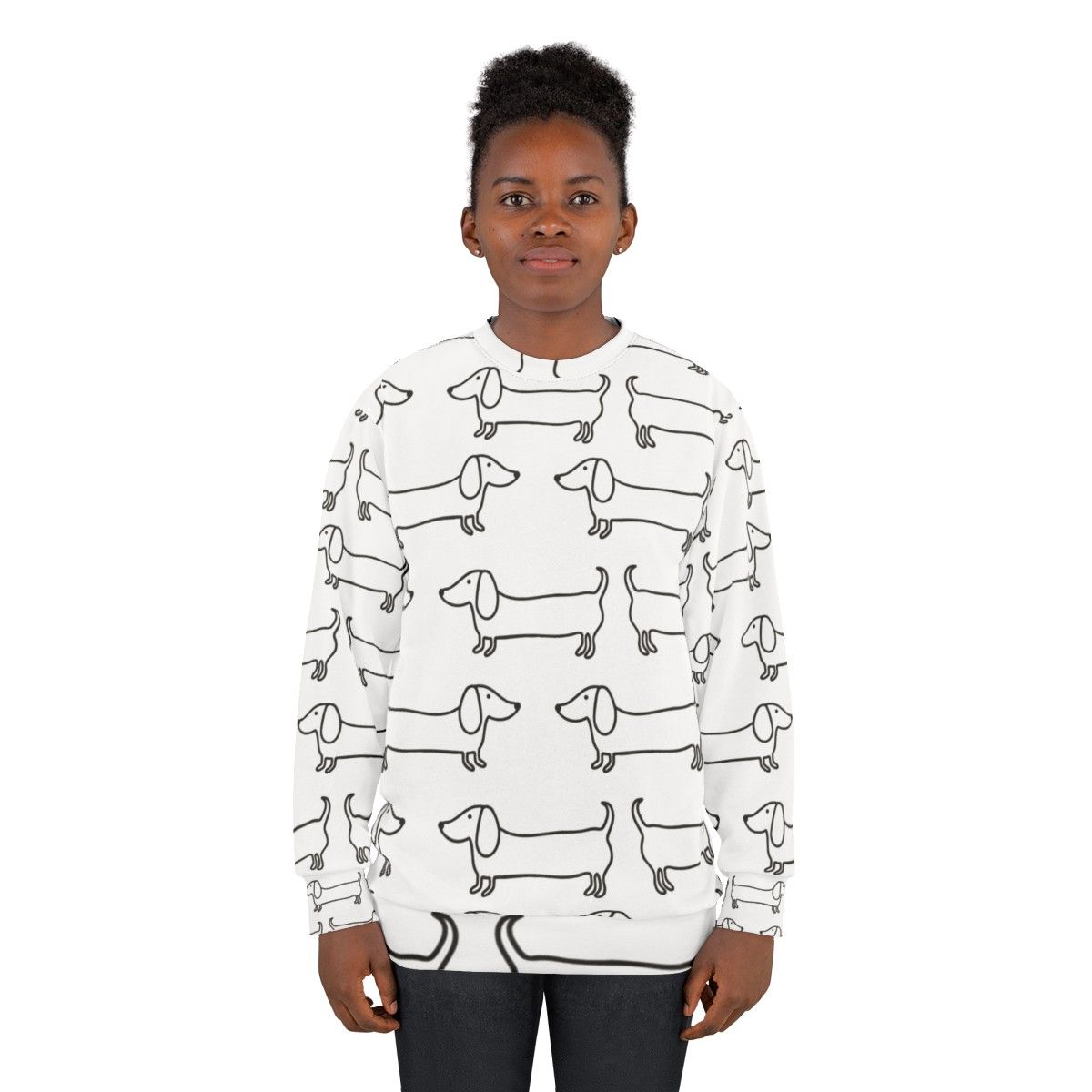 Dachshund Black and White Sweatshirt - women